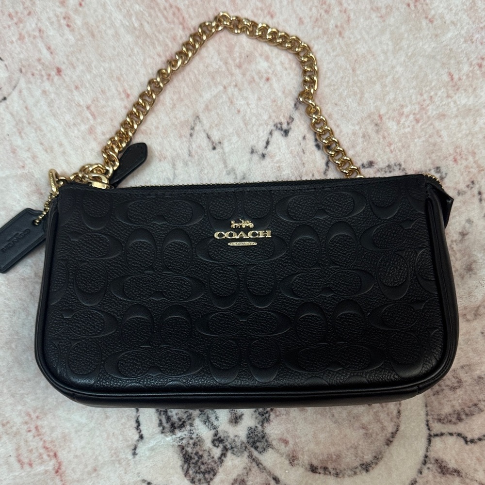 Coach Black signature Nolita 19 with Gold Chain